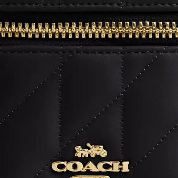 NWT Coach Ava Crossbody Bag With Quilting In Gold/Black Leather CY730 - Picture 11 of 11